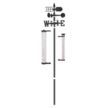 Stazione meteorologica da giardino 3 in 1 145 cm nera