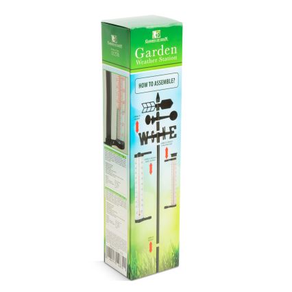 Stazione meteorologica da giardino 3 in 1 145 cm nera