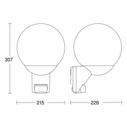 STEINEL 005917 - Applique da esterno con sensore L585S 1xE27/60W bianco