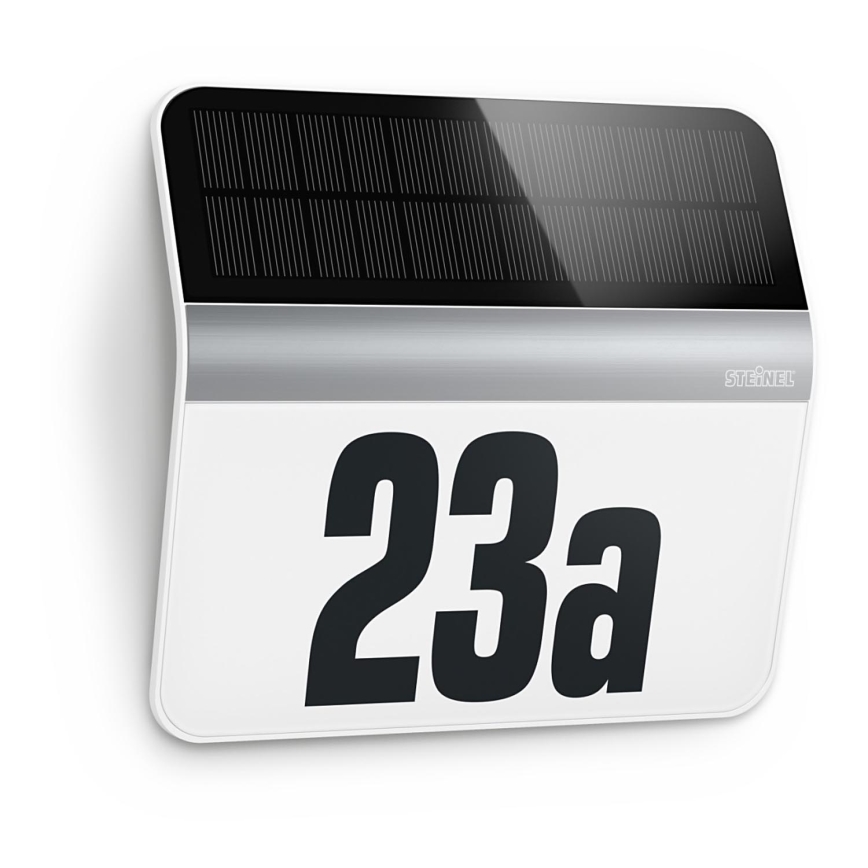 STEINEL 007140 - Numero civico solare LED XSolar LH-N LED/0,03W acciaio inossidabile IP44 2500 mAh