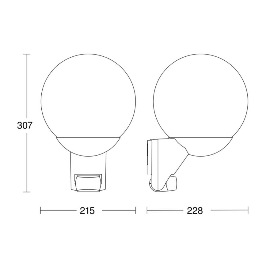Steinel 035723 - Applique da esterno con sensore L585S 1xE27/60W/230V