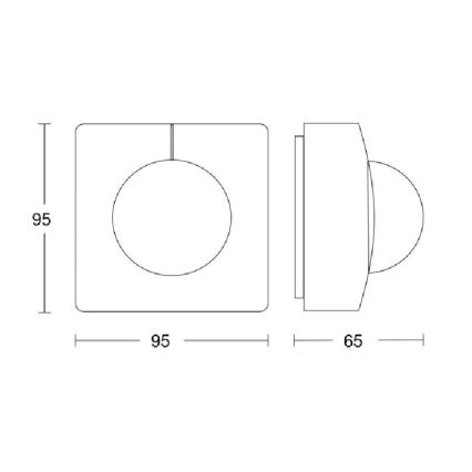 Steinel 057275 - Sensore di movimento IS 345 DALI-2 IPD IP54 quadrato bianco