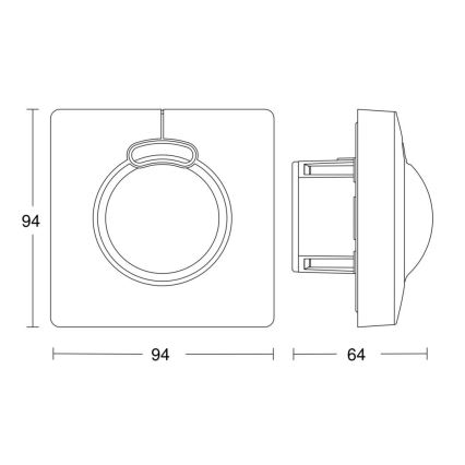 Steinel 058227 - Sensore di movimento HF 3360 V3 KNX quadrato bianco