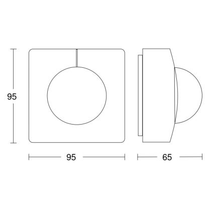 Steinel 058296 - Sensore di movimento IS 345 MX Highbay V3 KNX IP54 quadrato bianco