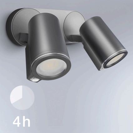 STEINEL 058654- Lampada LED da esterno con sensore SPOT DUO 2xGU10/7,5W/230V IP44