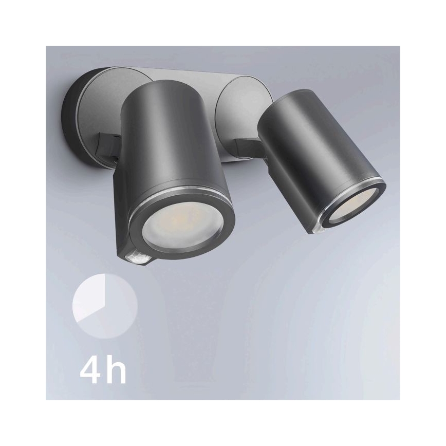 STEINEL 058654- Lampada LED da esterno con sensore SPOT DUO 2xGU10/7,5W/230V IP44