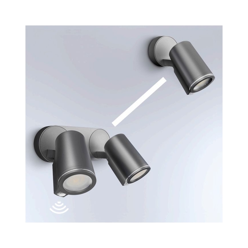 STEINEL 058654- Lampada LED da esterno con sensore SPOT DUO 2xGU10/7,5W/230V IP44