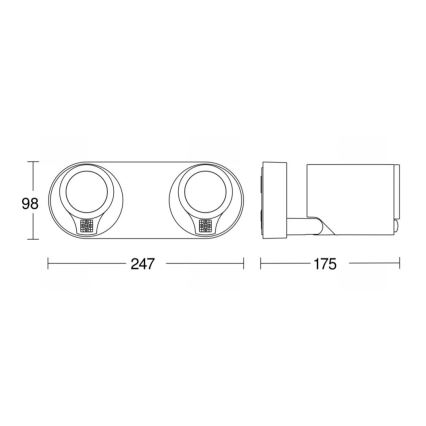 STEINEL 058654- Lampada LED da esterno con sensore SPOT DUO 2xGU10/7,5W/230V IP44