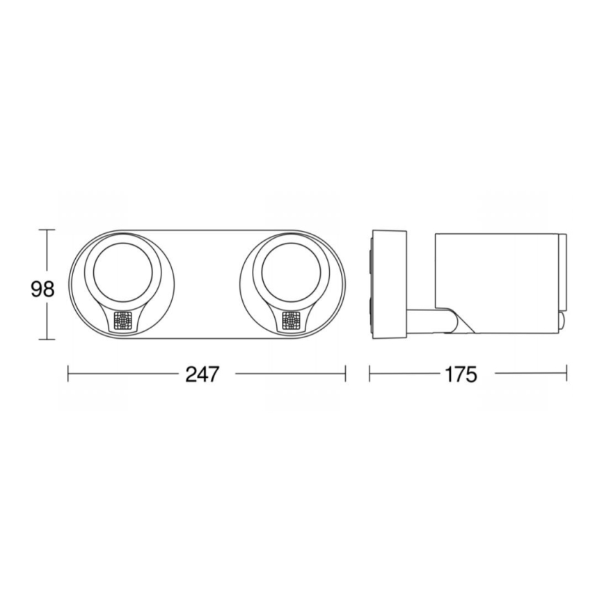 STEINEL 058654- Lampada LED da esterno con sensore SPOT DUO 2xGU10/7,5W/230V IP44