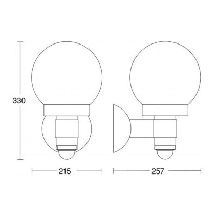 Steinel 059880 - Lampada LED da esterno con sensore L 115 1xE27/60W/230V IP44