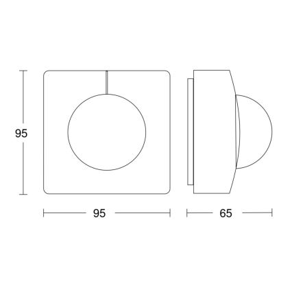 Steinel 068523 - Sensore di movimento IS 3360 40m COM1 IP54 quadrato nero