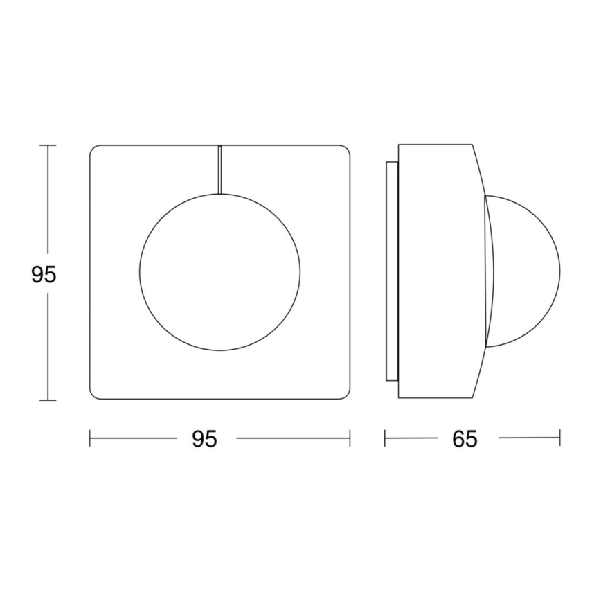 Steinel 068523 - Sensore di movimento IS 3360 40m COM1 IP54 quadrato nero