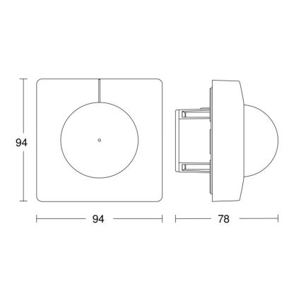 Steinel 068530 - Sensore di movimento IS 3360 40m COM1 quadrato nero