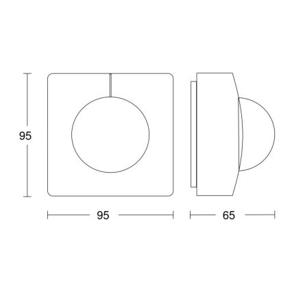 Steinel 068561 - Sensore di movimento IS 3360 40m V3 KNX IP54 quadrato nero