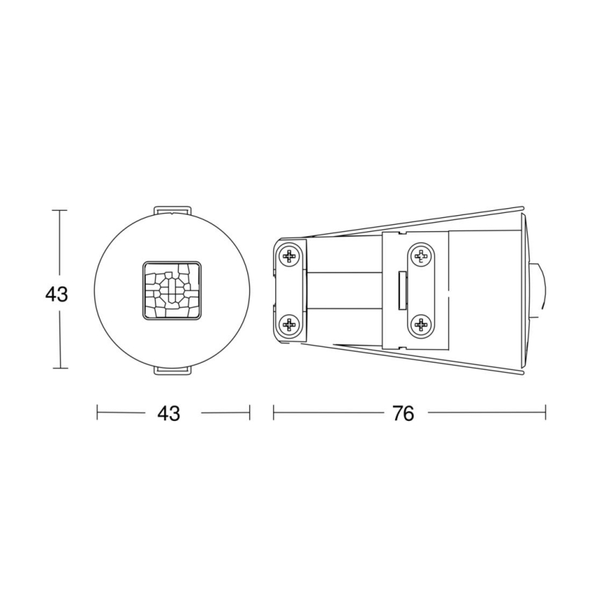 Steinel 068639 - Rilevatore di presenza IR Quattro MICRO 6m COM1 IP65 nero