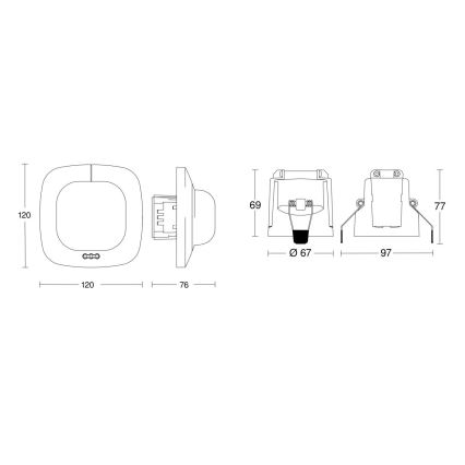 Steinel 079345 - Rilevatore di presenza IR QUATTRO COM1 230V bianco