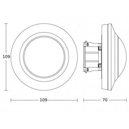 Steinel 087906 - Sensore di movimento da incasso con un presence sensore PD-8 ECO COM1 360° nero