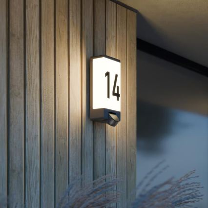 Steinel 094263 - Lampada per numero civico con sensore 1xE27/15W/230V L 14 S IP44