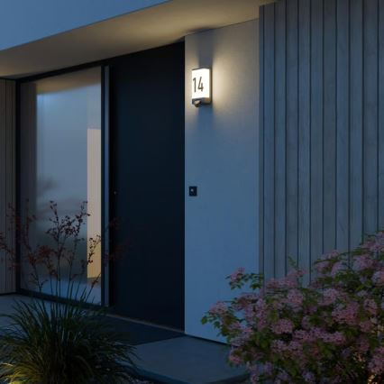 Steinel 094263 - Lampada per numero civico con sensore 1xE27/15W/230V L 14 S IP44