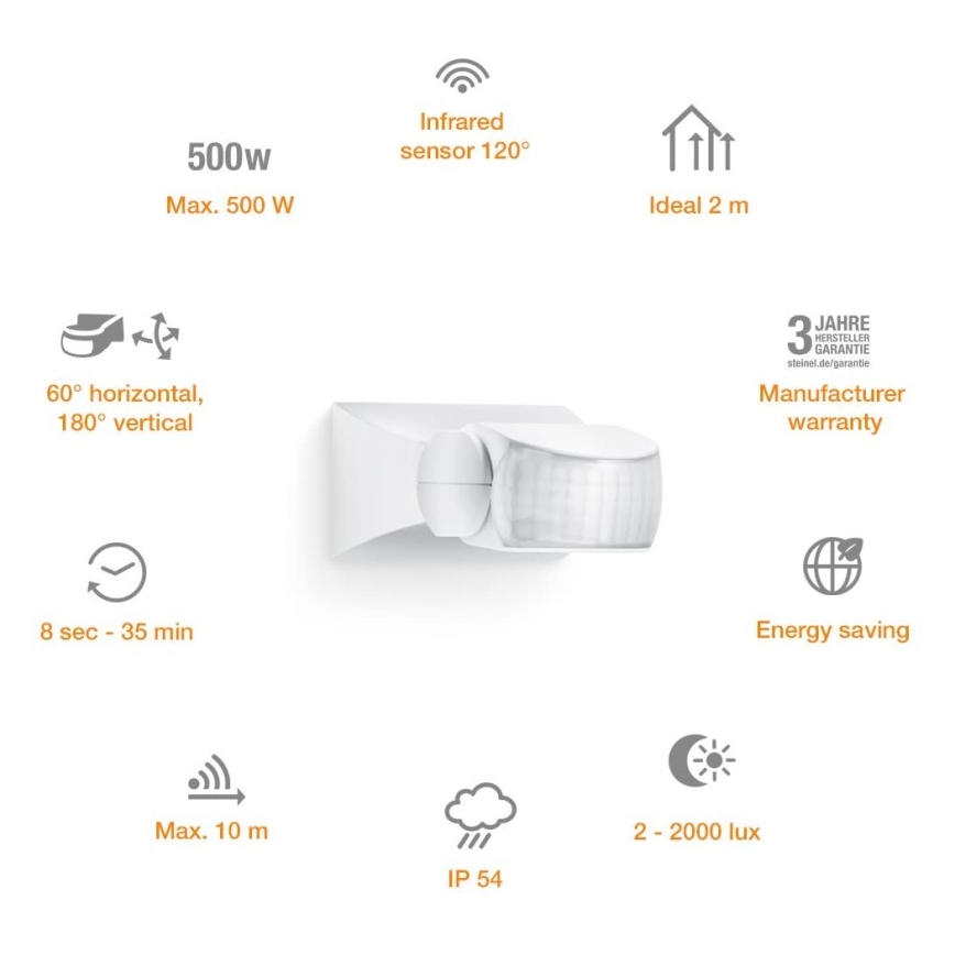 STEINEL 600310 - Sensore ad infrarossi IS-1 bianco