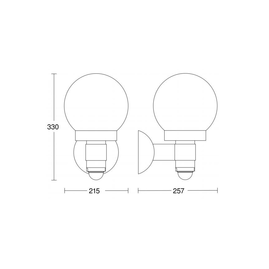 Steinel 657413 - Lampada da parete con sensore per esterno L 115 S 1xE27/60W/230V