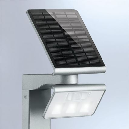STEINEL 671211 - Sensore solare Faro LED XSolar GL-S 0,5W/LED argento IP44 2500 mAh