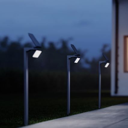 STEINEL 671211 - Sensore solare Faro LED XSolar GL-S 0,5W/LED argento IP44 2500 mAh