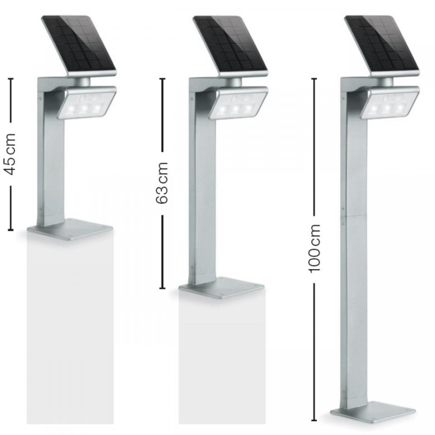 STEINEL 671211 - Sensore solare Faro LED XSolar GL-S 0,5W/LED argento IP44 2500 mAh