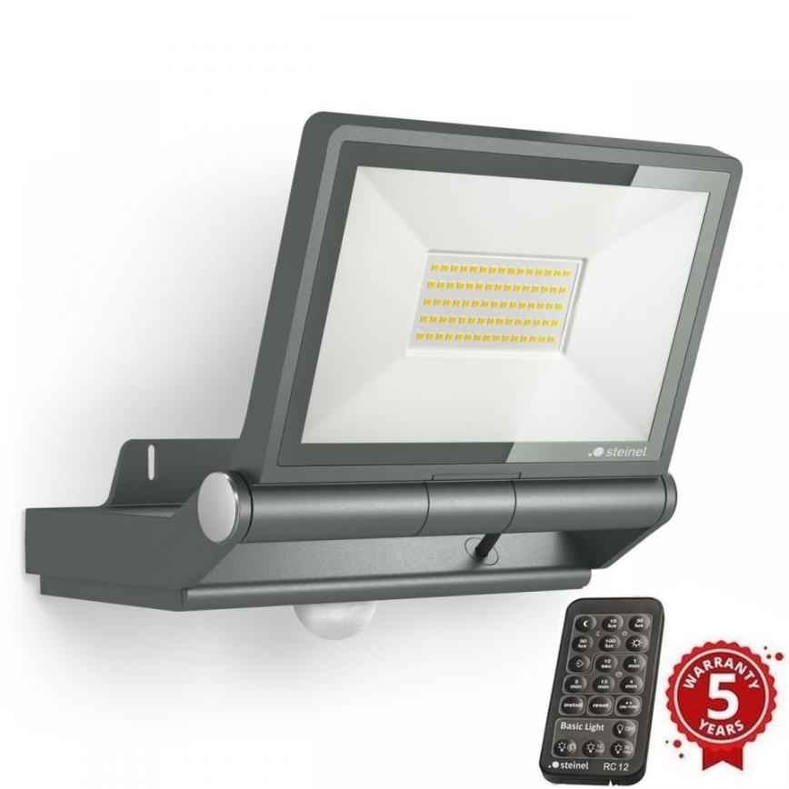 Steinel - Riflettore LED con sensore XLED PRO ONE S 18,4W/230V IP44 3000K antracite + telecomando