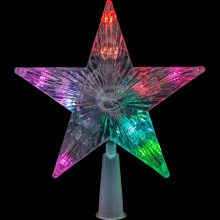 Stella di Natale LED RGB per l'albero 10xLED/2xAA 15cm