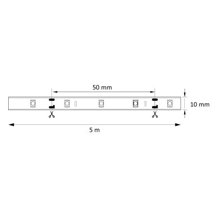 Striscia LED 5m 28W/12V IP20 6500K