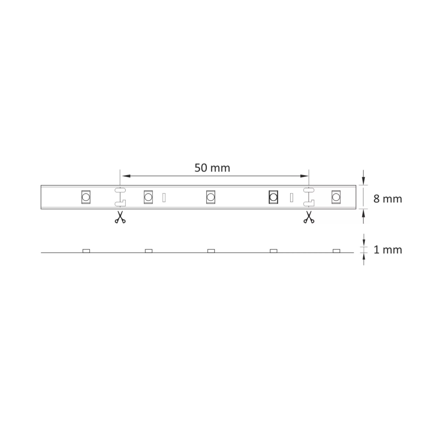 Striscia LED 5m LED/10W/12V IP20 4500K