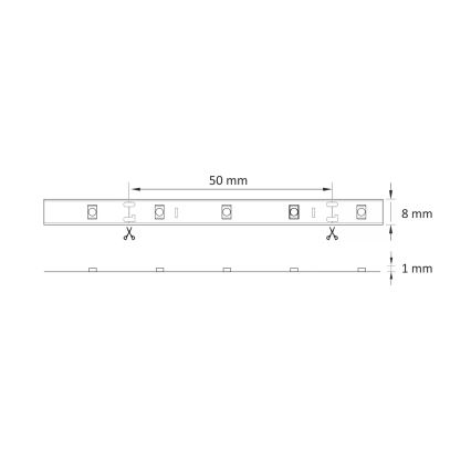 Striscia LED 5m LED/10W/12V IP20 6500K