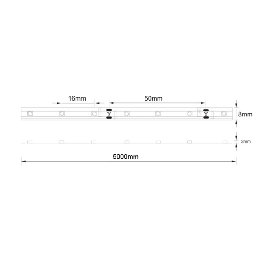 Striscia LED per bagno 5m 8,5W/12V IP44 3000K