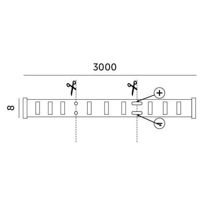 Striscia LED dimmerabile LED/25W/230V 3m 3000K