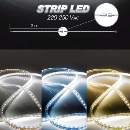 Striscia LED EASY CONNECT LED/14,4W/230V 3m IP67 bianco freddo