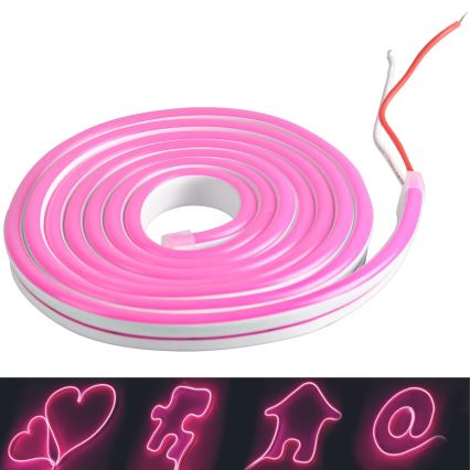 Striscia LED NEON 5 m LED/27W/12V IP65 rosa