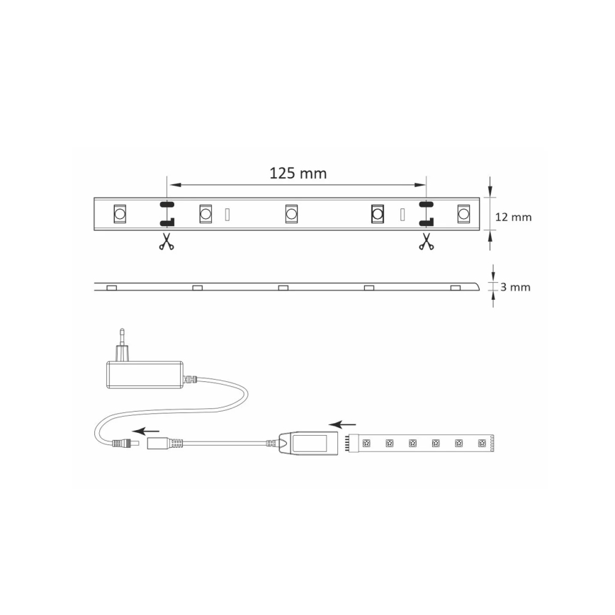 Striscia LED RGB da esterno dimmerabile Wi-fi LED/8W IP65 2 m Tuya