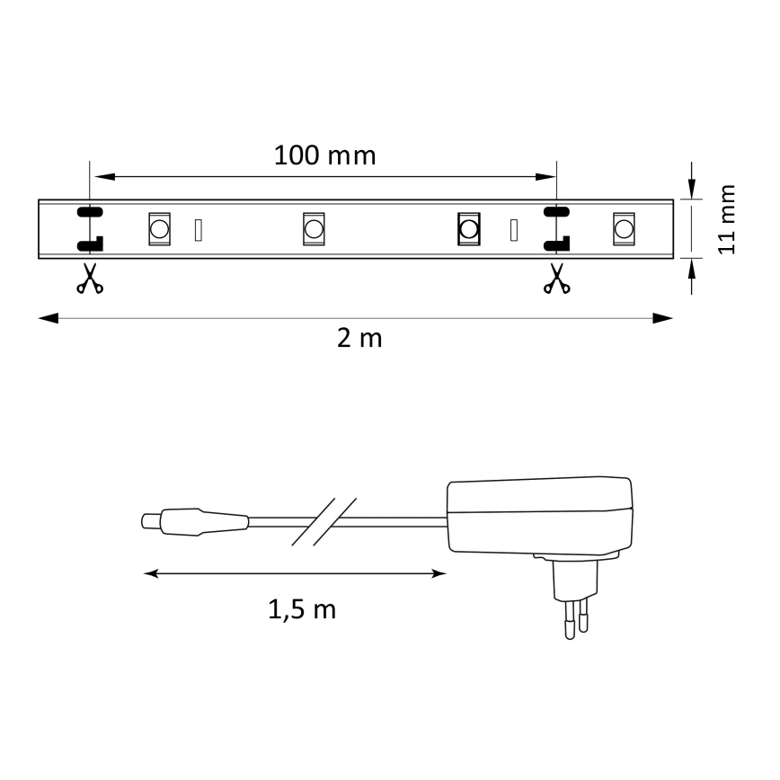 Striscia LED RGB dimmerabile MAGIC 2 m LED/12W/230V + Telecomando