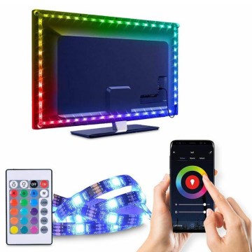 Striscia LED RGB dimmerabile per TV LED/6W/5V Wi-Fi Tuya + telecomando 0,5m