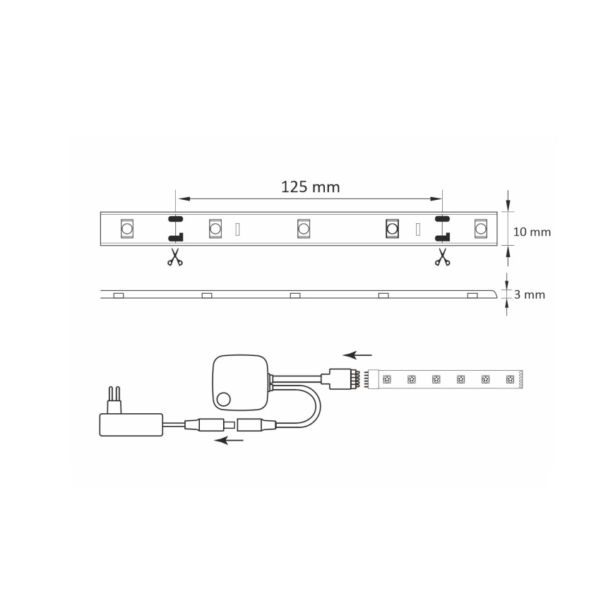 Striscia LED RGB dimmerabile Wi-fi + funzione musicale LED/16W 5 m Tuya