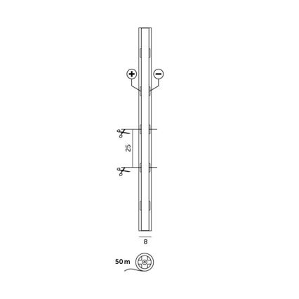 Striscia LED TRAMO LED/500W/12V 50m 3000K