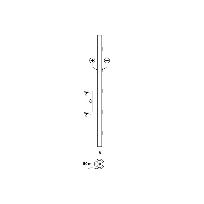 Striscia LED TRAMO LED/500W/12V 50m 3000K