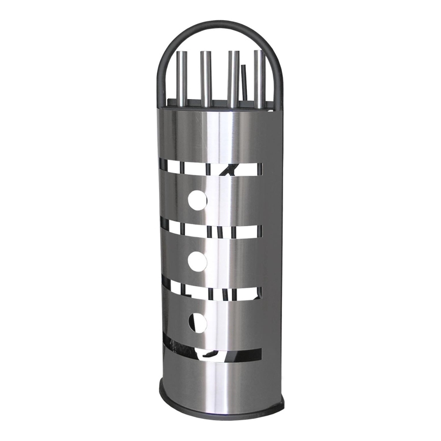 Strumenti per il caminetto 5 pz cromo lucido
