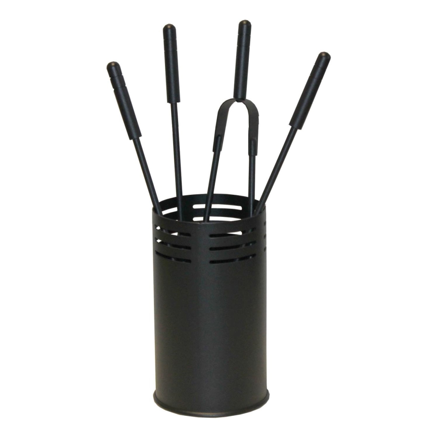 Strumenti per il caminetto 5 pz nero