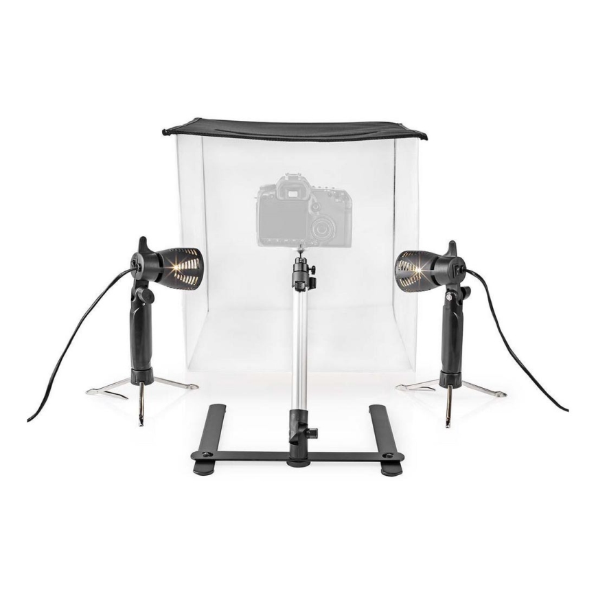 Studio fotografico portatile a LED 2xGU10/5W/230V