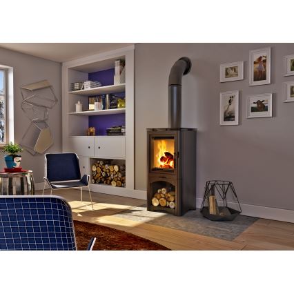 Kratki - Stufa a legna in acciaio per camino 7kW 150mm