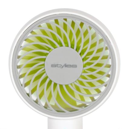 Stylies - Ventilatore portatile ricaricabile LACERTA 4W/5V 2500 mAh bianco