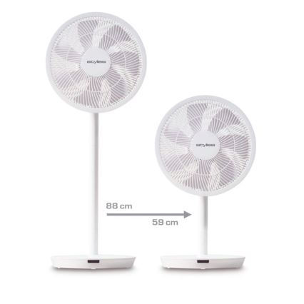 Stylies - Ventilatore a piantana 2 in 1 ANTILA 25W/230V 88 cm bianco + telecomando