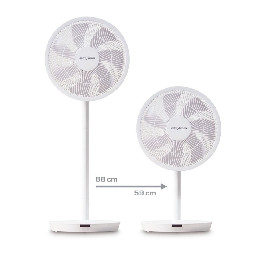 Stylies - Ventilatore a piantana 2 in 1 ANTILA 25W/230V 88 cm bianco + telecomando